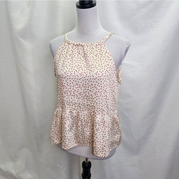 Francesca's Collections Miami Polka Dot Halter Peplum Tank Size Small - Picture 4 of 10